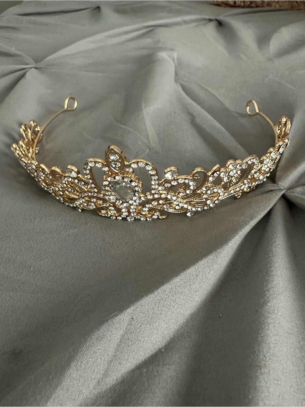 Gold Tone Crystal  Tiara - Elegant Crown